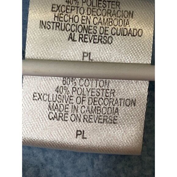 MC Sportswear Sweatshirt Women PL Blue Crew Pullover Festive Snowman Holiday 80s - Picture 3 of 12